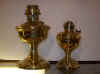 Antique solid brass Aladdin and fancy base junior lamp - restored and all new wiring.